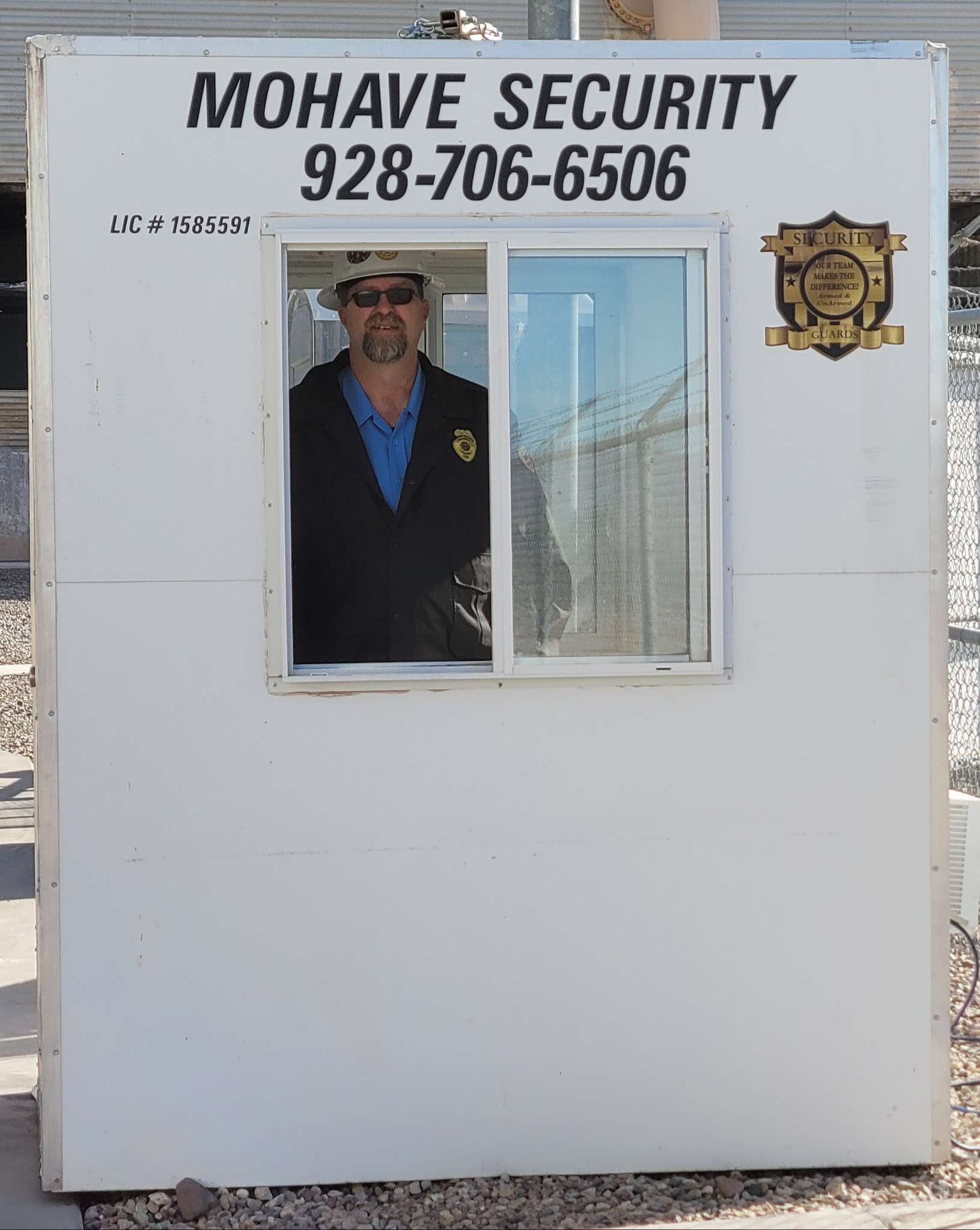 Private security personnel protecting a property